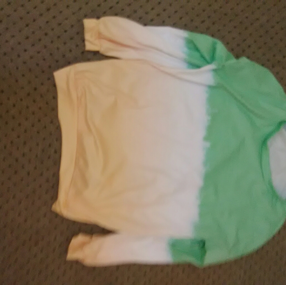 Green Yellow and White Tie Die Shirt